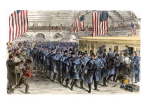 The 6th Massachusetts on their way to Washington, April 1861.