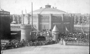 The Cyclorama Building in Boston as originally constructed in 1884