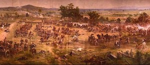 A section of the Battle of Gettysburg cyclorama