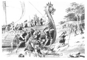 A fanciful depiction of the death of Thorvald