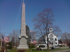 The monument for which Woodbury so ardently argued is today known as the Isaac Davis monument. The remains of Davis, Hayward and Hosmer were re-interred here in 1851.