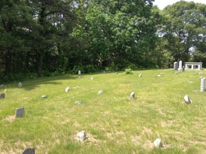 Field stones in Winslow cemetery marking the earliest graves
